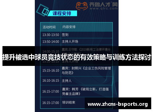 提升被选中球员竞技状态的有效策略与训练方法探讨 提升被选中球员竞技状态的有效策略与训练方法探讨